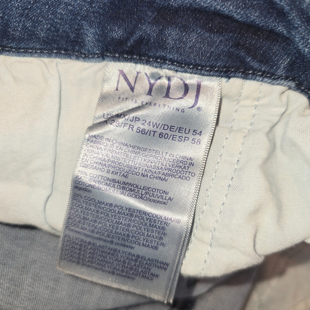 NYDJ Girlfriend Jeans Womens 24 W Blue Lift Tuck Stretch Denim Mid Rise - Picture 10 of 11